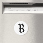 englischer Text gotischer Monogrammbuchstabe B Magnet (In Situ (Geschirrspüler))