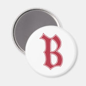 englischer Text gotischer Monogrammbuchstabe B Magnet (Vorderseite/Rückseite)