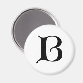 englischer Text gotischer Monogrammbuchstabe B Magnet (Vorderseite/Rückseite)