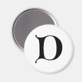 Englischer Text gotischer Monogrammbuchstabe D Magnet (Vorderseite/Rückseite)