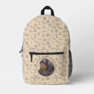 Englischer Toy Spaniel Malerei Original Tier Kunst Bedruckter Rucksack