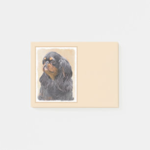 Englischer Toy Spaniel Malerei Original Tier Kunst Post-it Klebezettel