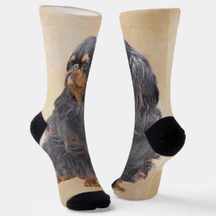 Englischer Toy Spaniel Malerei Original Tier Kunst Socken