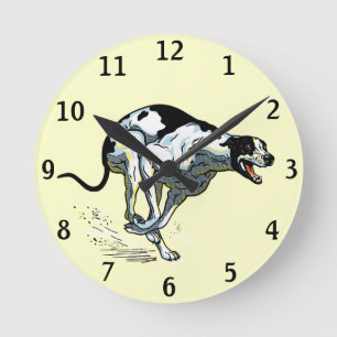 englischer Windhund Runde Wanduhr