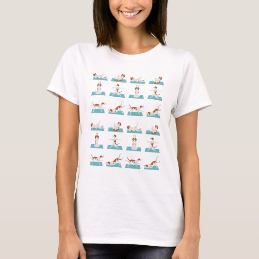 Englischer Zeiger mit Yoga T-Shirt (Vorderseite)
