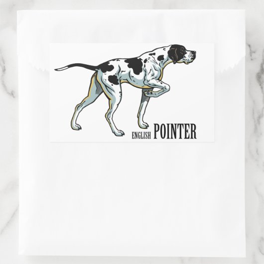 englischer Zeiger Rechteckiger Aufkleber (Tasche)