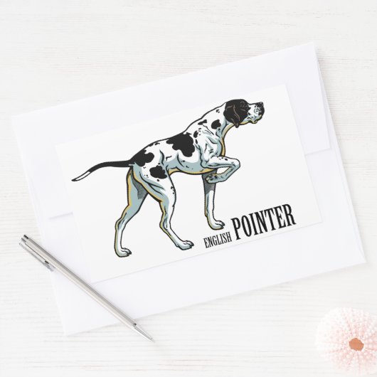 englischer Zeiger Rechteckiger Aufkleber (Umschlag)