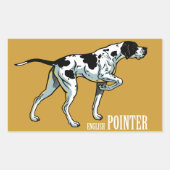 englischer Zeiger Rechteckiger Aufkleber (Vorderseite)