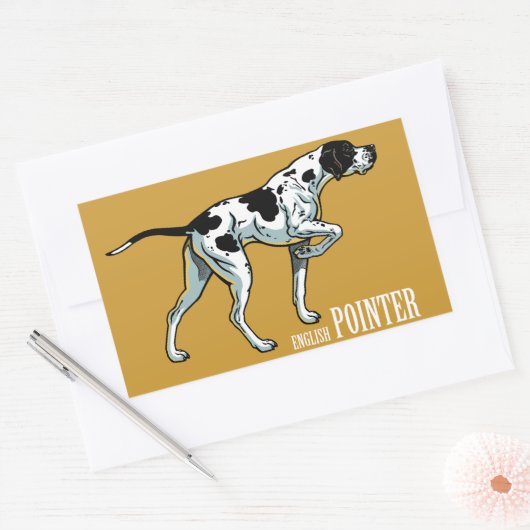 englischer Zeiger Rechteckiger Aufkleber (Umschlag)