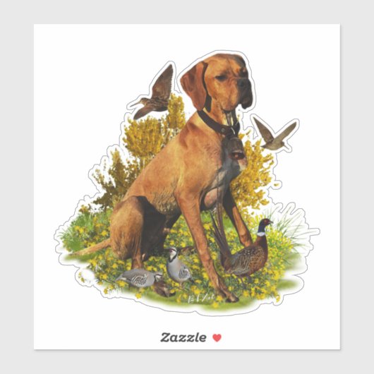 Englischer Zeiger, Vogeljagd Aufkleber (Blatt)