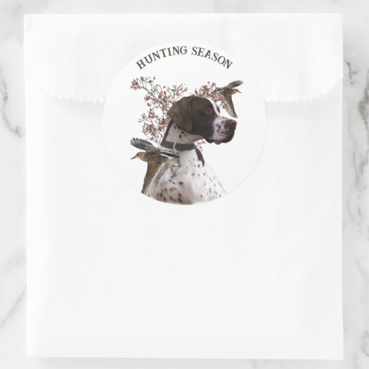 Englischer Zeiger, Vogeljagd Runder Aufkleber (Tasche)