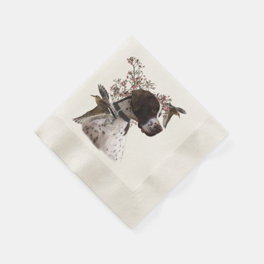 Englischer Zeiger, Vogeljagd Serviette (Ecke)