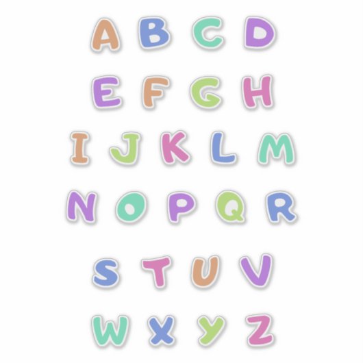 Englisches Alphabet Aufkleber (Vorderseite)