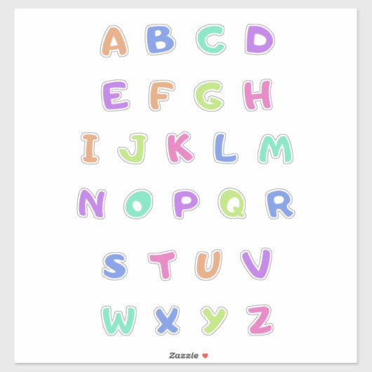 Englisches Alphabet Aufkleber (Blatt)