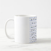Englisches Alphabet-Diagramm in der Kaffeetasse (Links)