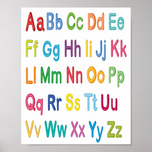 Englisches Alphabet für Kinder-Poster Poster (Vorne)