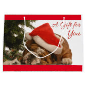 Englisches Bulldogge Snoozing große Geschenktüte (Vorderseite)