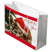 Englisches Bulldogge Snoozing große Geschenktüte (Vorderseite Schrägansicht)