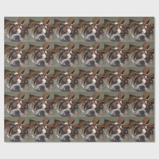 Englisches Bulldoggen-Ren-Packpapier Geschenkpapier (Flach)