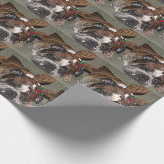 Englisches Bulldoggen-Ren-Packpapier Geschenkpapier (Ecke)