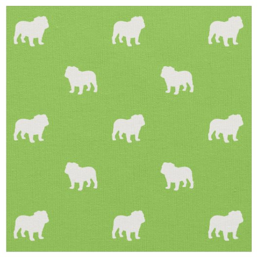 Englisches Bulldoggen-Silhouette-Muster niedlich Stoff (Nahaufnahme)