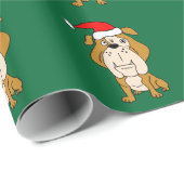 Englisches Bulldoggen-WeihnachtsPackpapier Geschenkpapier (Rolleneckpunkt)