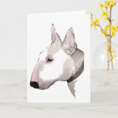 englisches Bullterrierkartenporträt Karte (Gelbe Blume)