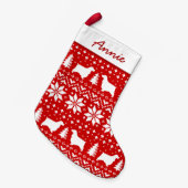 Englisches Cockerspaniel-HundeSilhouette-Muster Kleiner Weihnachtsstrumpf (Vorderansicht (hängend))