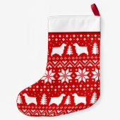 Englisches Cockerspaniel-HundeSilhouette-Muster Kleiner Weihnachtsstrumpf (Rückseite)