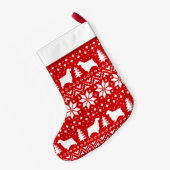 Englisches Cockerspaniel-HundeSilhouette-Muster Kleiner Weihnachtsstrumpf (Rückseite (Hängend))