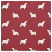 Englisches Cockerspaniel-Silhouette-Muster-Rot Stoff (Muster)