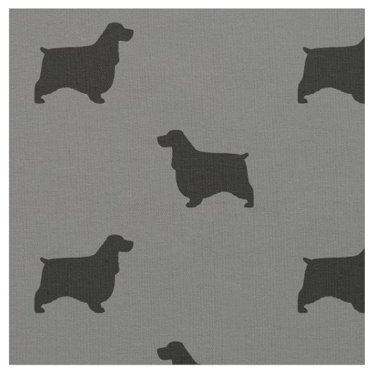 Englisches Cockerspaniel-Silhouette-Muster Stoff (Nahaufnahme)