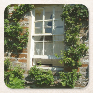 Englisches Cottage I Charmant Rechteckiger Pappuntersetzer