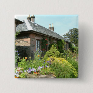 Englisches Cottage II mit Blumengarten Fotografie Button