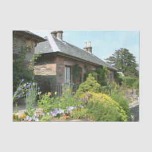 Englisches Cottage II mit Blumengarten Fotografie Seidenpapier