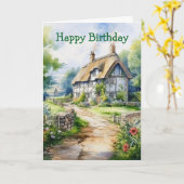 Englisches Cottage Karte (Gelbe Blume)