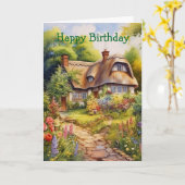 Englisches Cottage Karte (Gelbe Blume)
