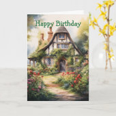 Englisches Cottage Karte (Gelbe Blume)