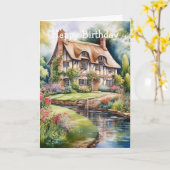 Englisches Cottage Karte (Gelbe Blume)