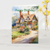 Englisches Cottage Karte (Gelbe Blume)