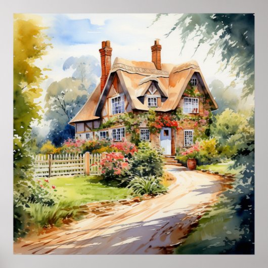 Englisches Cottage Poster (Vorne)