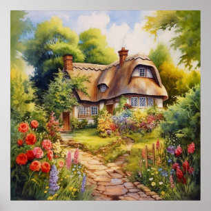 Englisches Cottage Poster