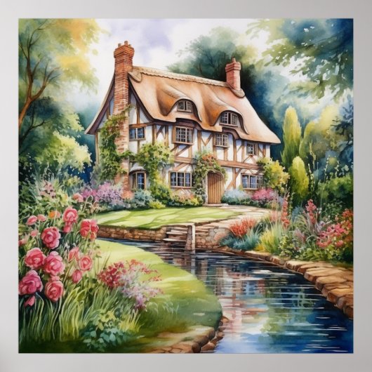 Englisches Cottage Poster (Vorne)