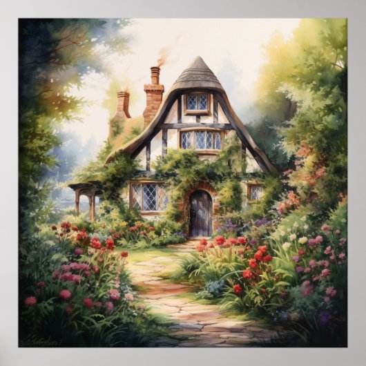 Englisches Cottage Poster (Vorne)