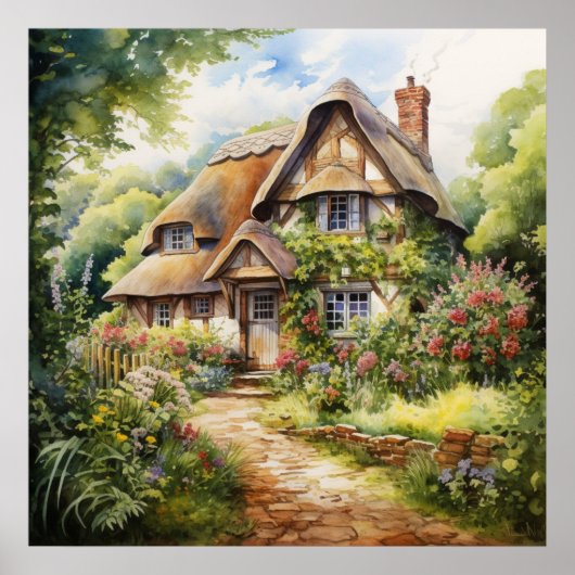 Englisches Cottage Poster (Vorne)