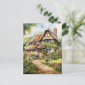 Englisches Cottage Postkarte (Stehend Vorderseite)