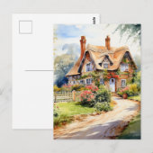 Englisches Cottage Postkarte (Vorne/Hinten)