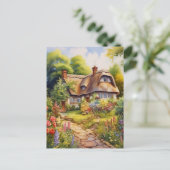 Englisches Cottage Postkarte (Stehend Vorderseite)