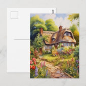 Englisches Cottage Postkarte (Vorne/Hinten)