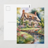 Englisches Cottage Postkarte (Vorne/Hinten)